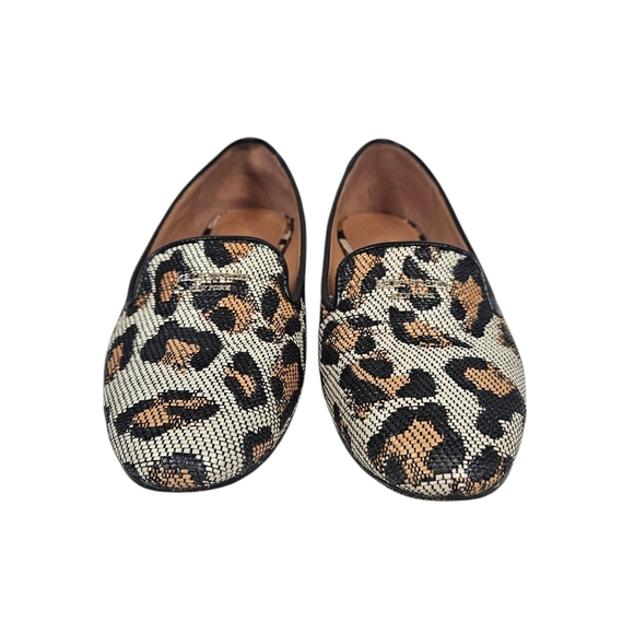Kate Spade Metallic‎ Torte Leopard Print Raffia Flat Loafers Size 6B Women's - Picture 3 of 15